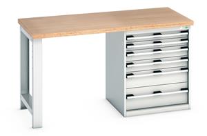 840mm High Benches Bott Bench 1500x750x840mm with MPX Top and 6 Drawer Cabinet